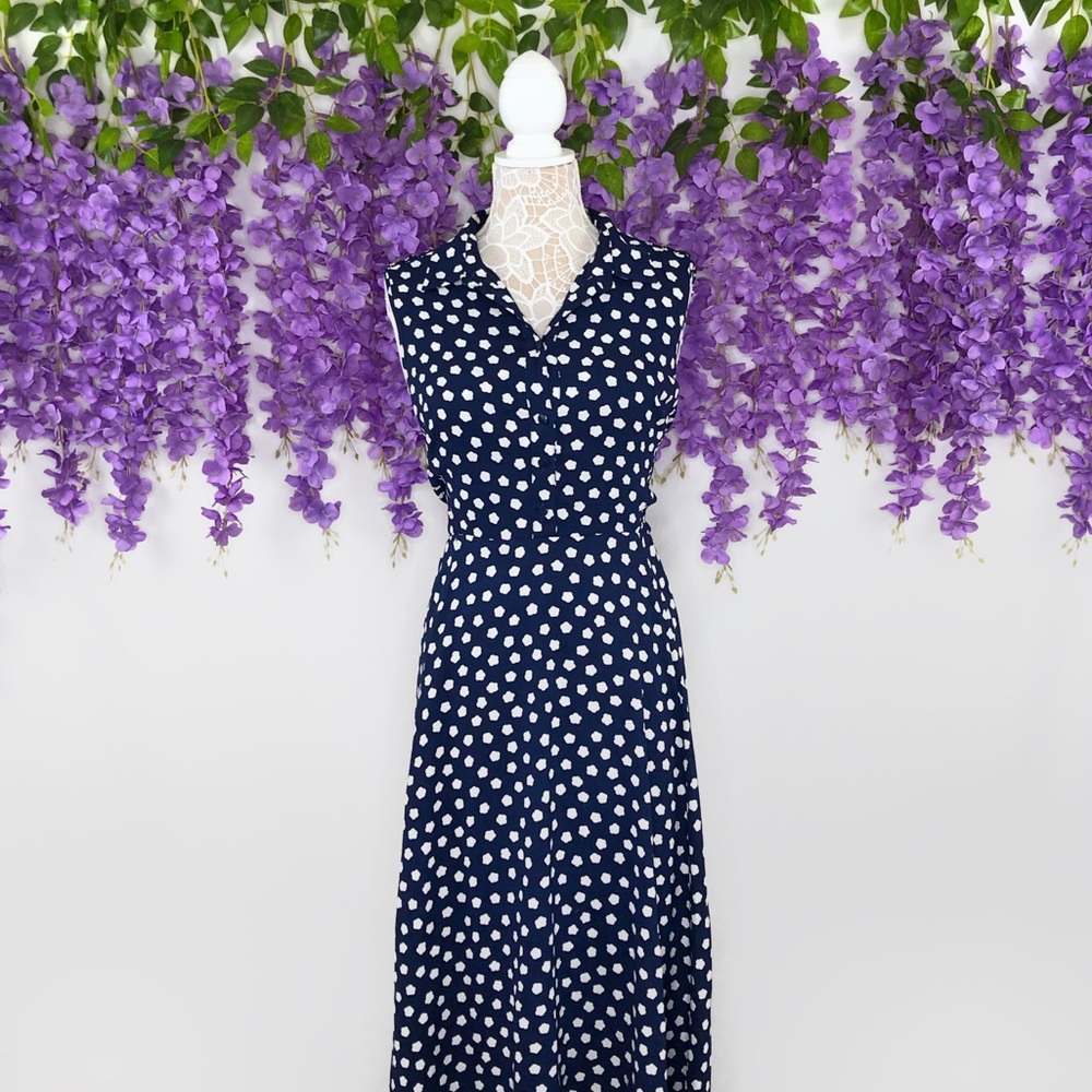 Kate Spade Cloud Dot Button Front Midi Dress